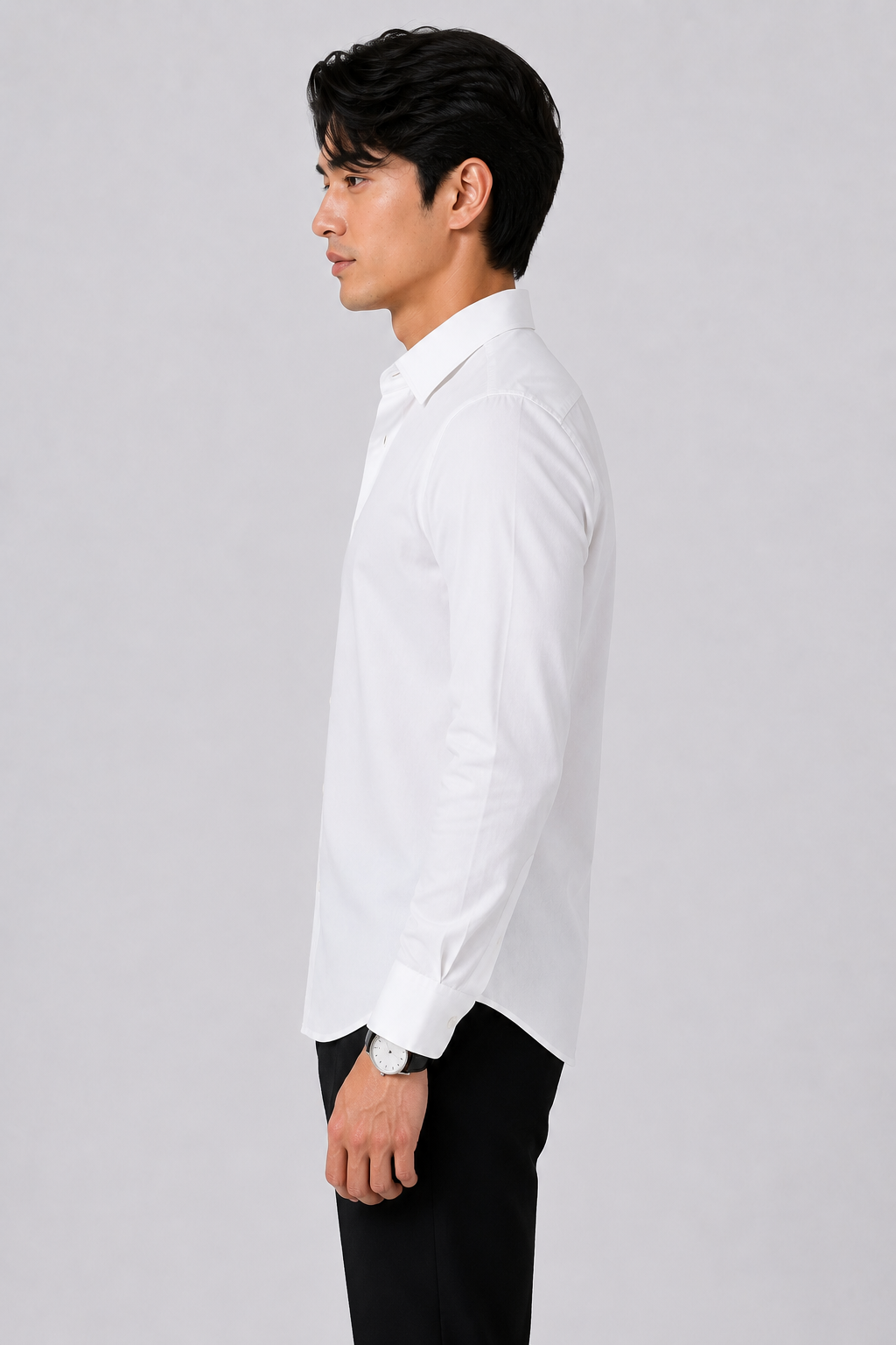 SALLT Men's White Classic Oxford Cotton Shirt - Full Sleeves - Slim Fit