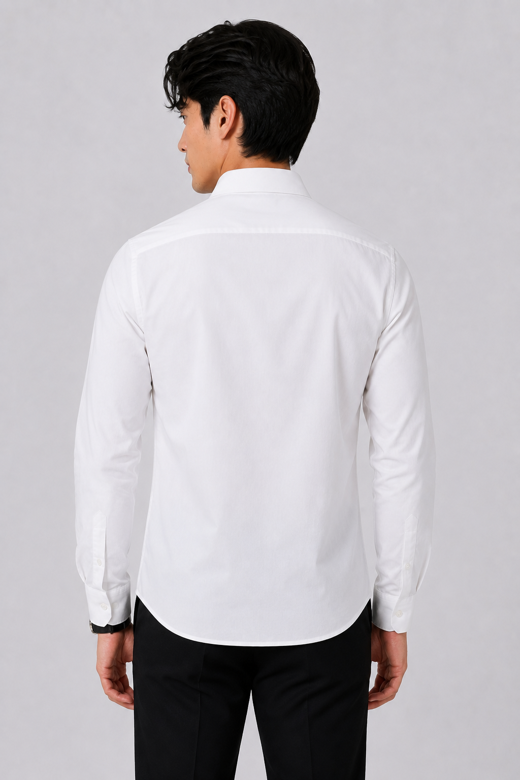 SALLT Men's White Classic Oxford Cotton Shirt - Full Sleeves - Slim Fit