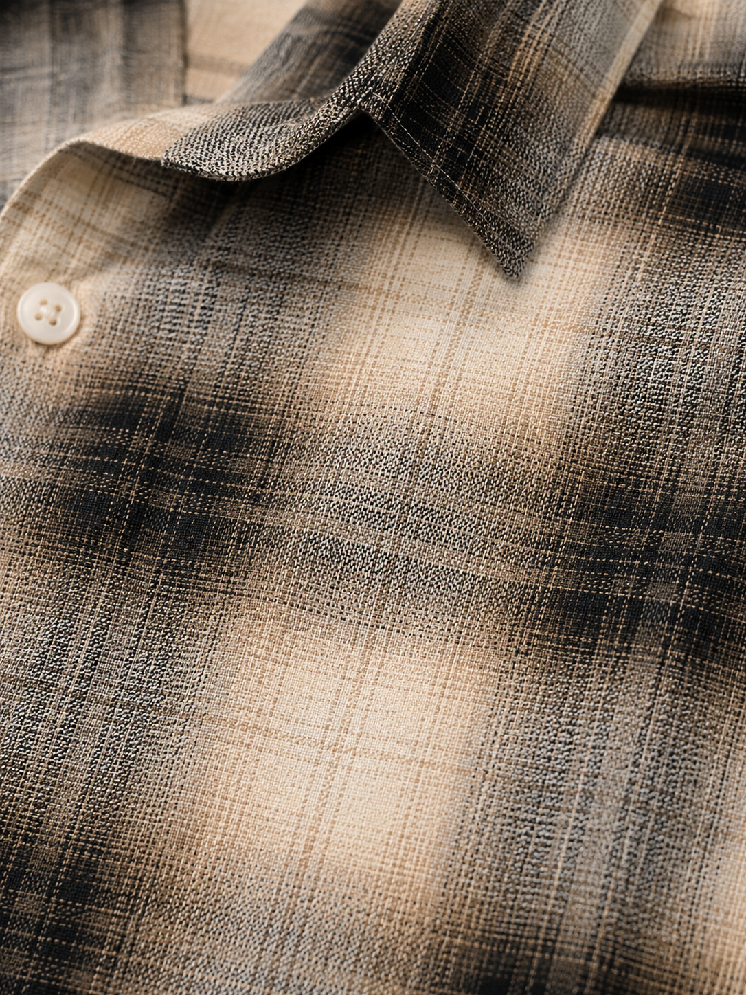 SALLT Men's Brown Textured Cotton Premium Shirt - Full Sleeves - Slim Fit