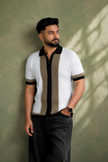 SALLT White Knitted Polo Cotton Shirt - Regular Fit