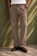 SALLT Khaki Cotton Linen Pants - Regular Fit