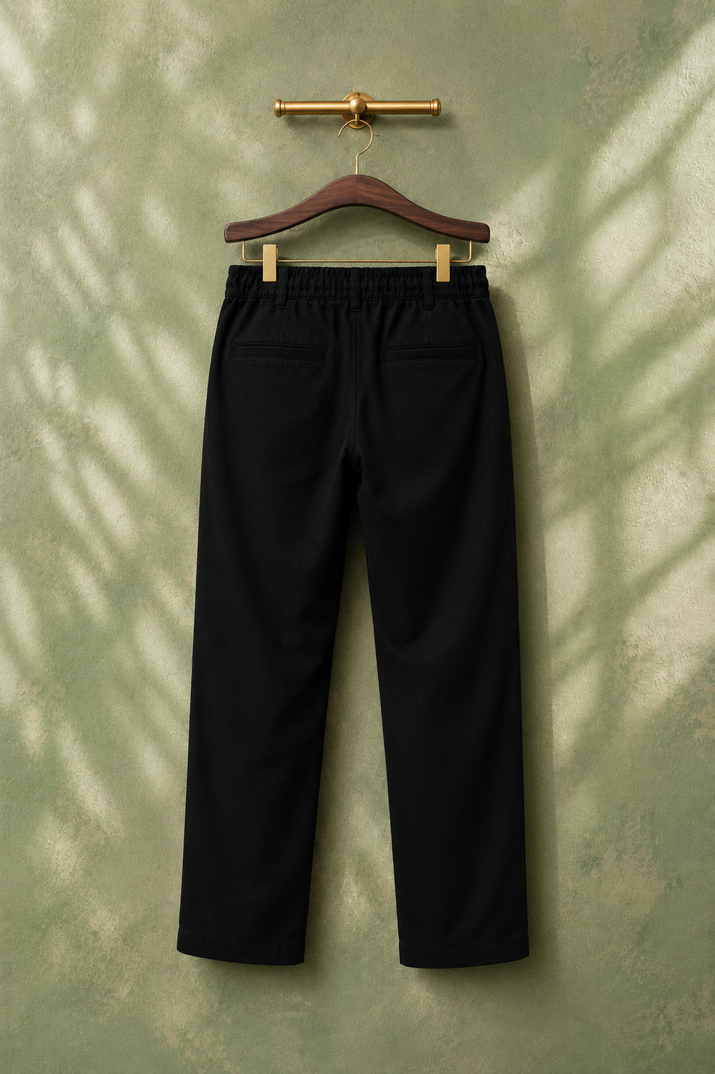 SALLT Black Cotton Linen Pants - Regular Fit