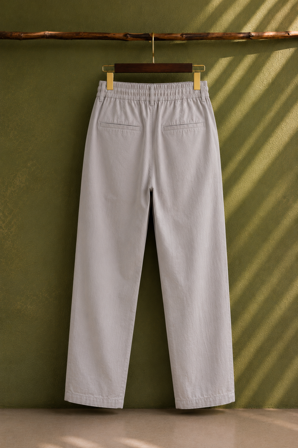 SALLT Grey Cotton Linen Pants - Regular Fit