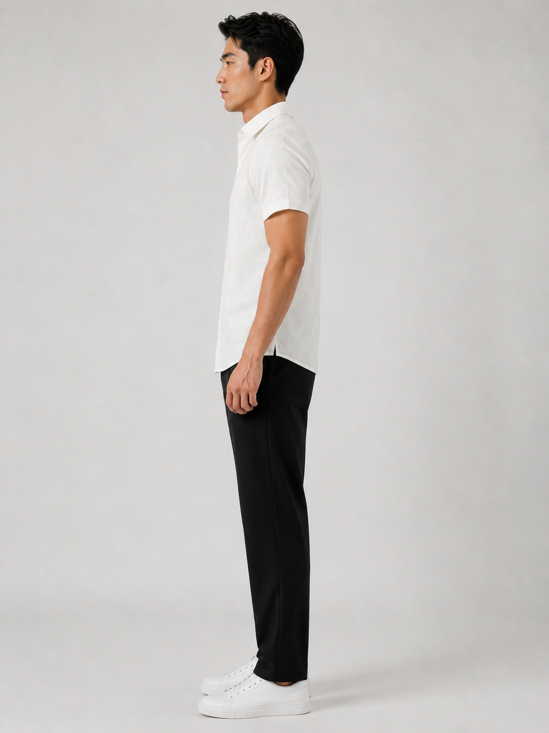 SALLT Men's White Premium Signature Cotton Shirt - Half Sleeves - Slim Fit