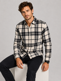 SALLT Men's Black & Beige Textured Cotton Premium Shirt - Full Sleeves - Slim Fit