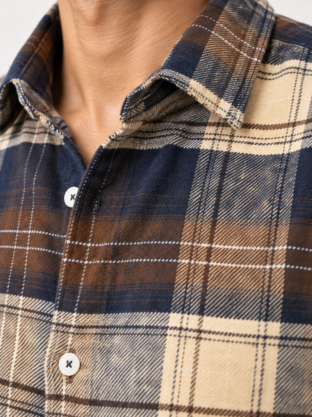 SALLT Men's Brown Soft - Brushed Cotton Shirt - Half Sleeves - Slim Fit
