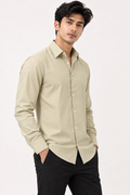 SALLT Men's Green Classic Oxford Cotton Shirt - Full Sleeves - Slim Fit