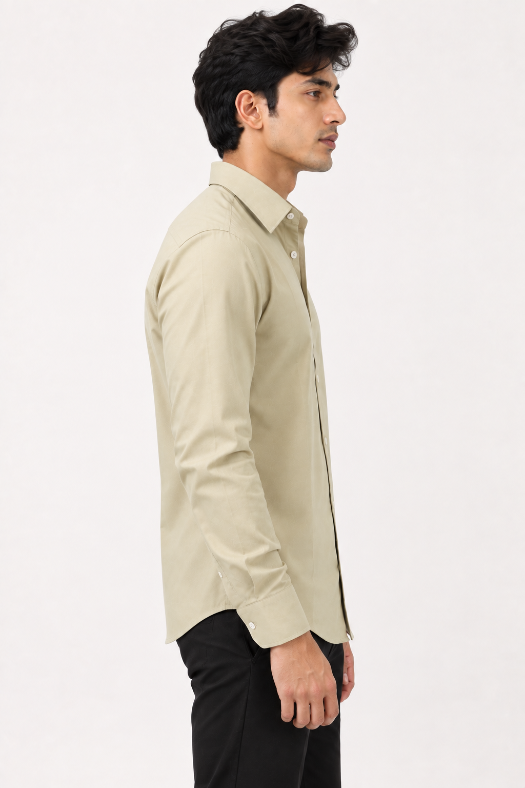 SALLT Men's Green Classic Oxford Cotton Shirt - Full Sleeves - Slim Fit