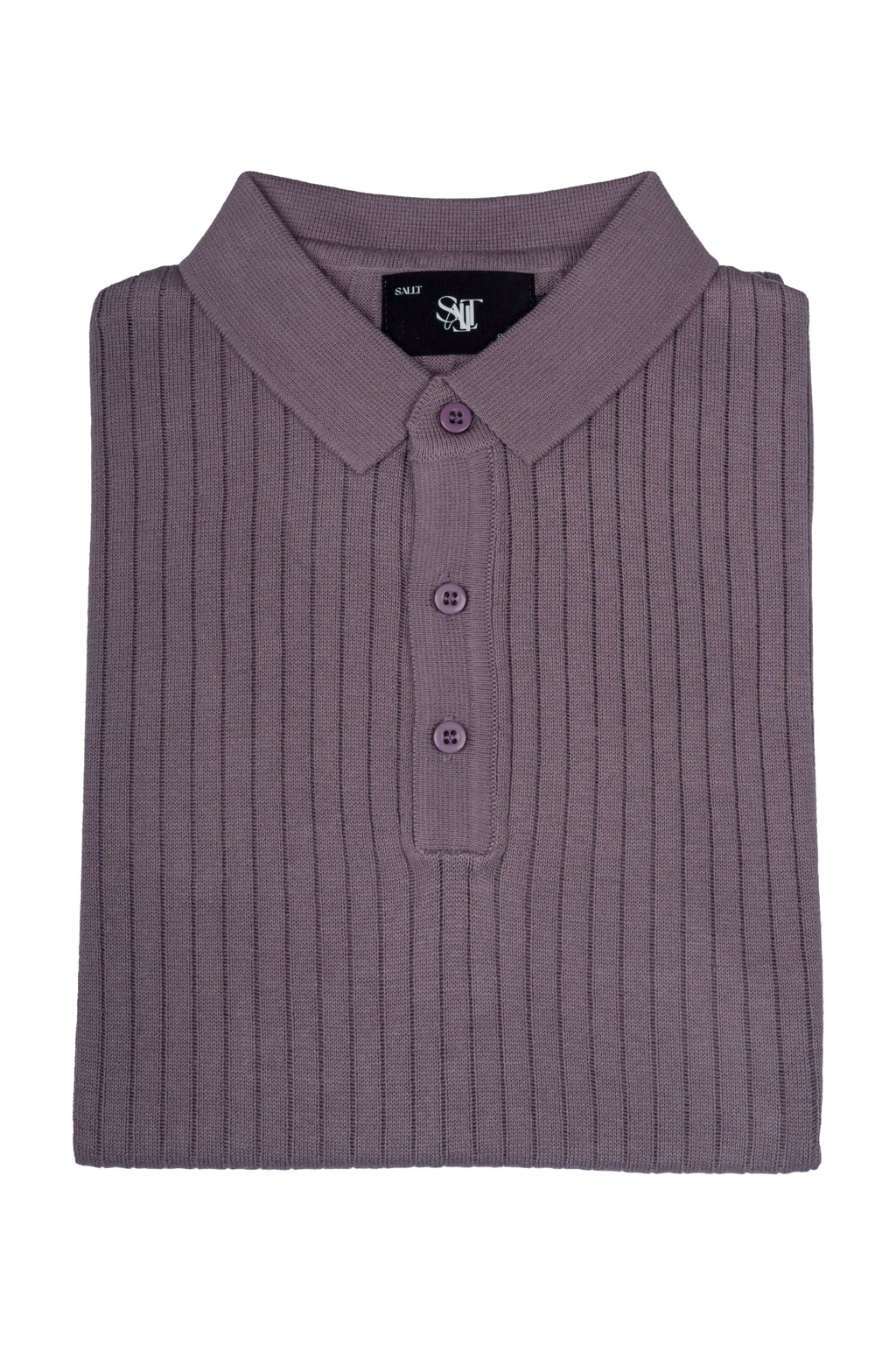 SALLT Wine Knitted Polo Cotton Shirt - Regular Fit