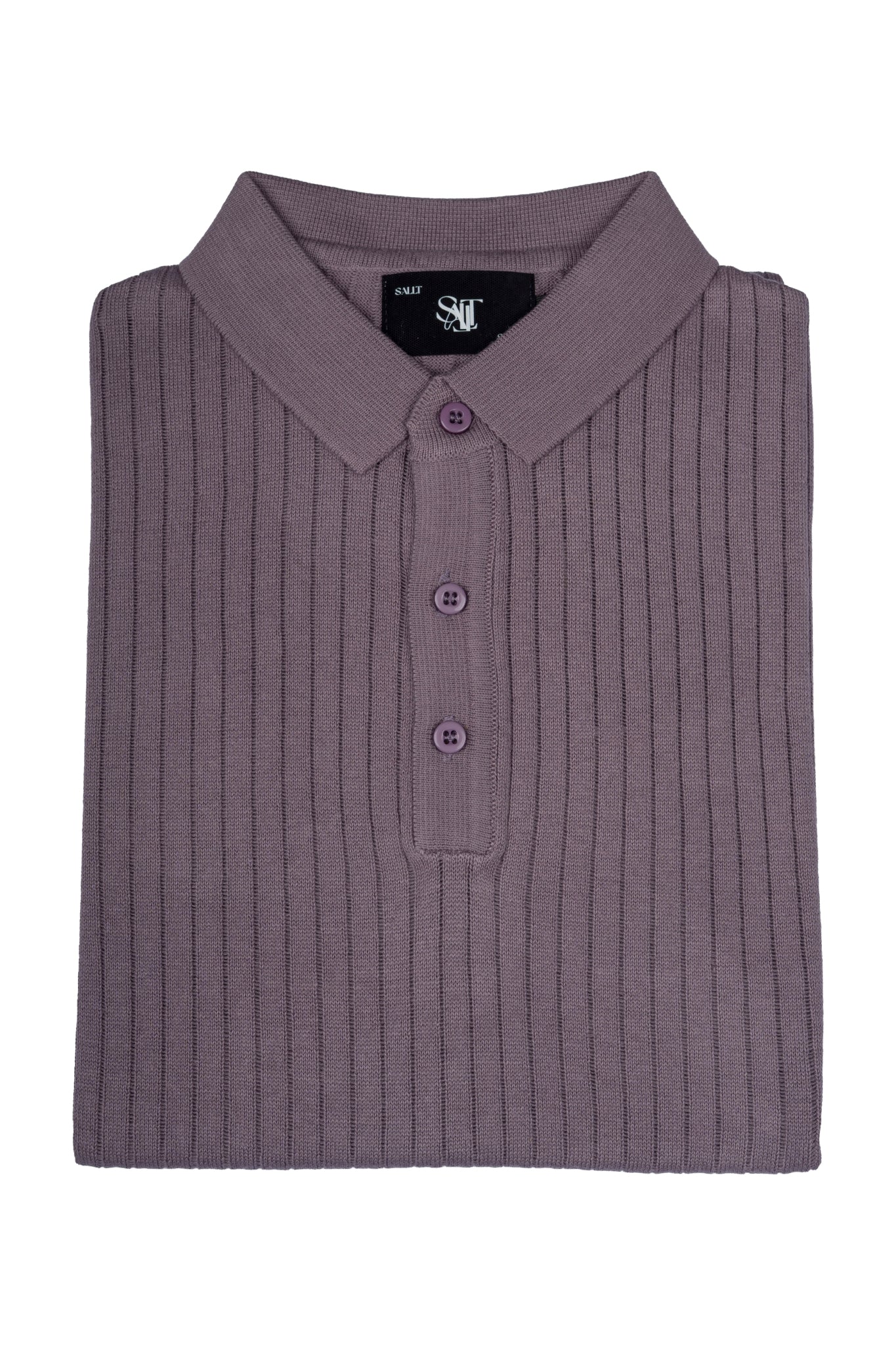 SALLT Wine Knitted Polo Cotton Shirt - Regular Fit