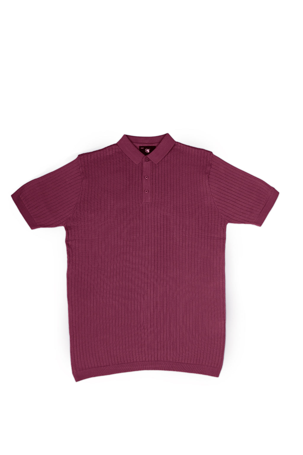SALLT Maroon Knitted Polo Cotton Shirt - Regular Fit