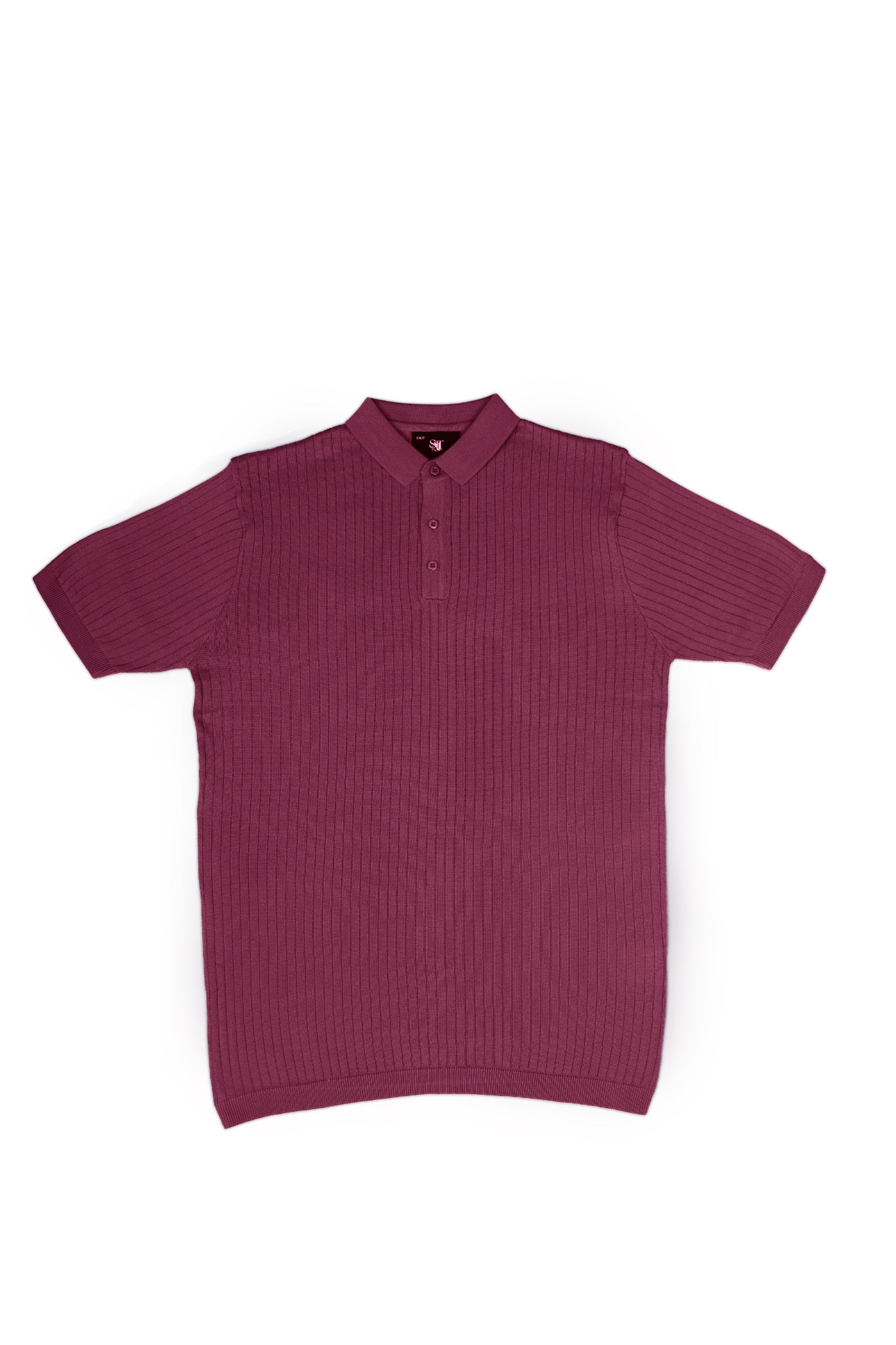 SALLT Maroon Knitted Polo Cotton Shirt - Regular Fit