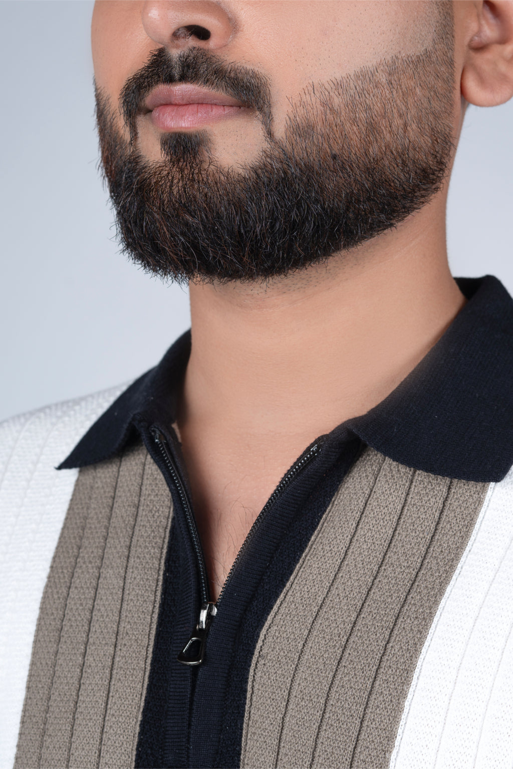 SALLT White Knitted Polo Cotton Shirt - Regular Fit