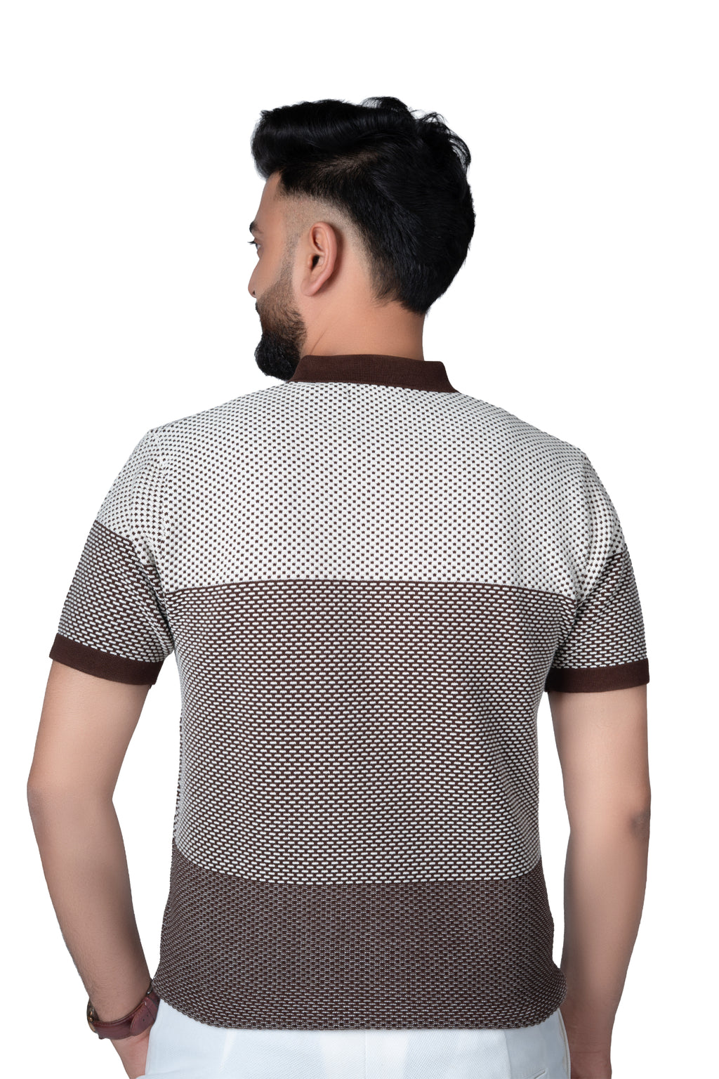 SALLT Brown Knitted Polo Cotton Shirt - Regular Fit