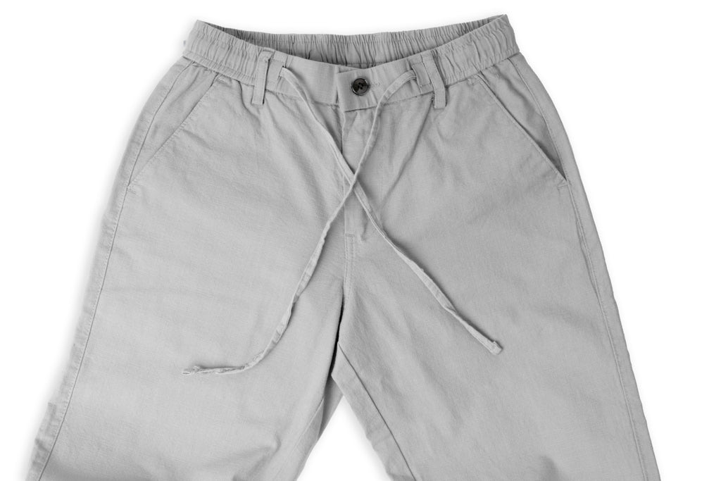 SALLT Grey Cotton Linen Pants - Regular Fit