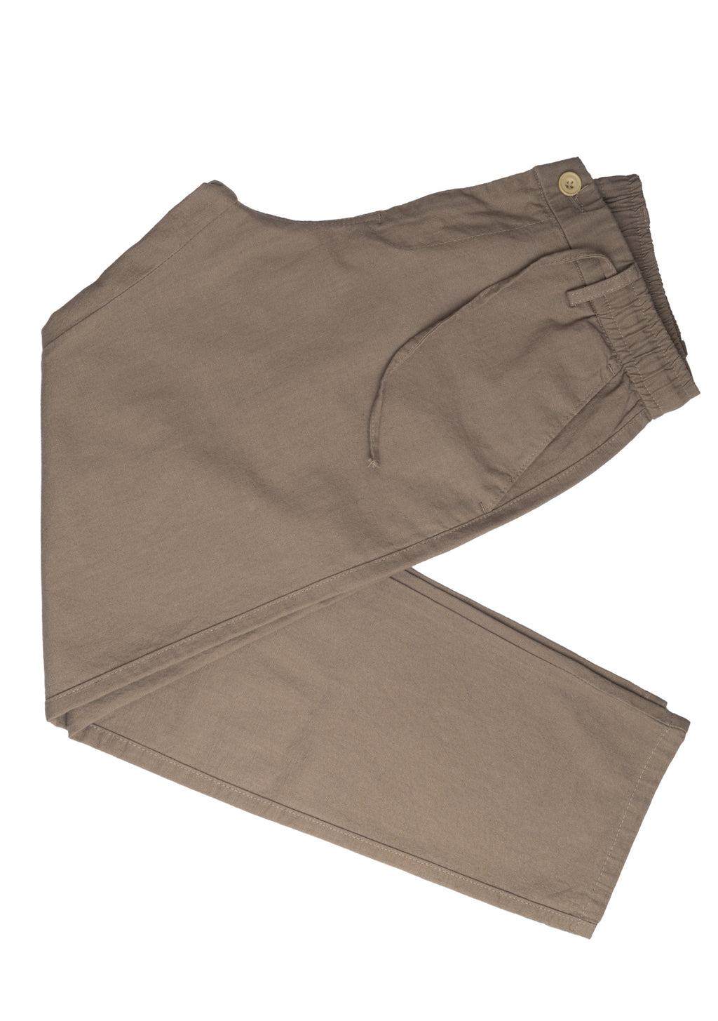 SALLT Khaki Cotton Linen Pants - Regular Fit