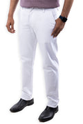 SALLT White Cotton Linen Pants - Regular Fit