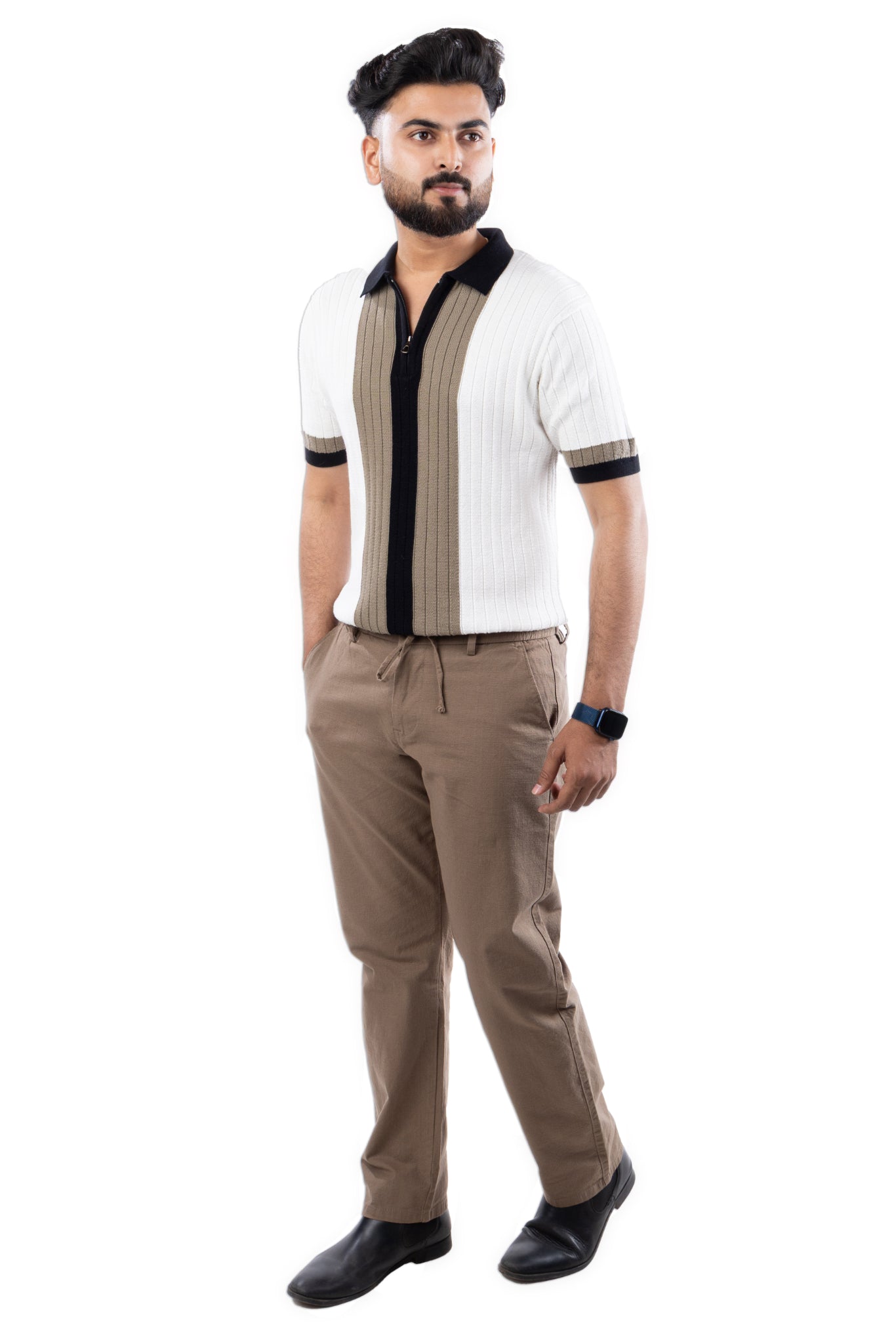 SALLT Khaki Cotton Linen Pants - Regular Fit
