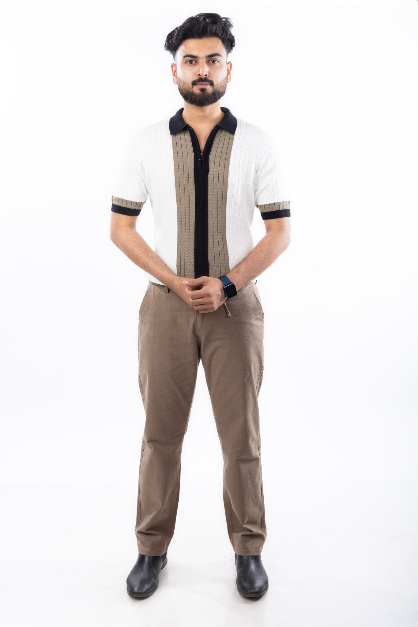 SALLT Khaki Cotton Linen Pants - Regular Fit