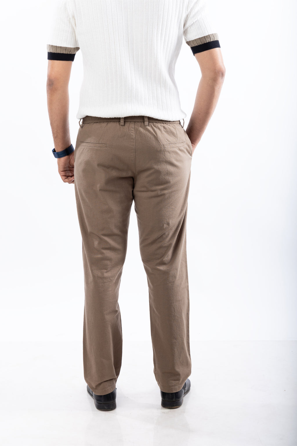 SALLT Khaki Cotton Linen Pants - Regular Fit
