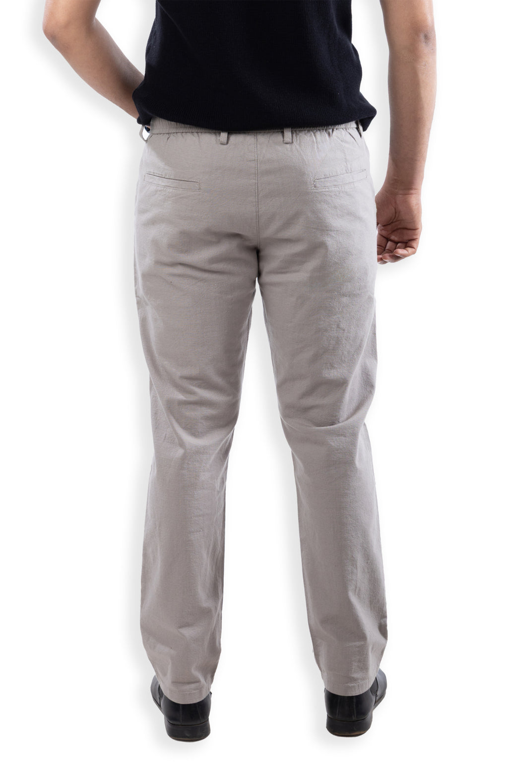 SALLT Grey Cotton Linen Pants - Regular Fit