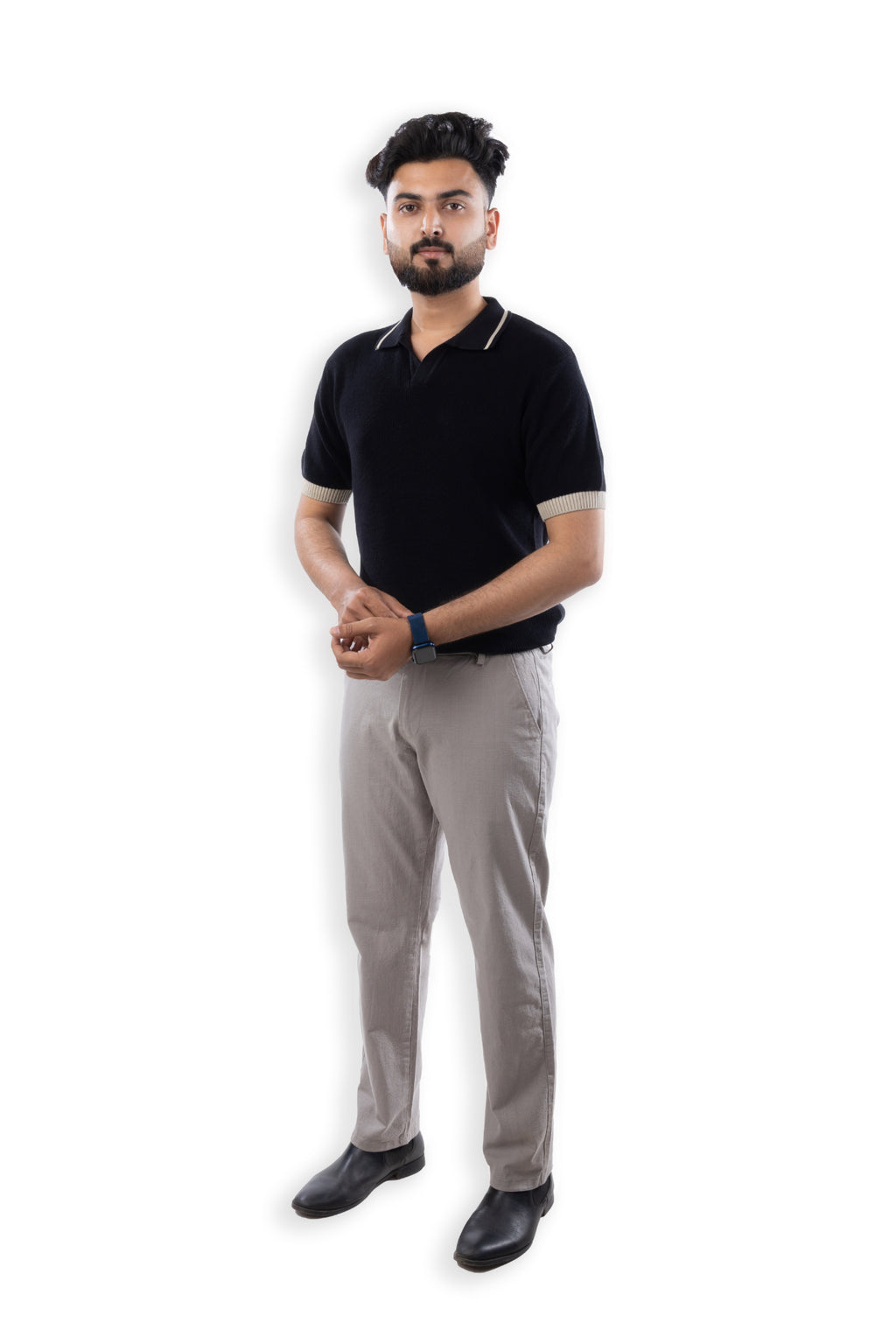 SALLT Grey Cotton Linen Pants - Regular Fit