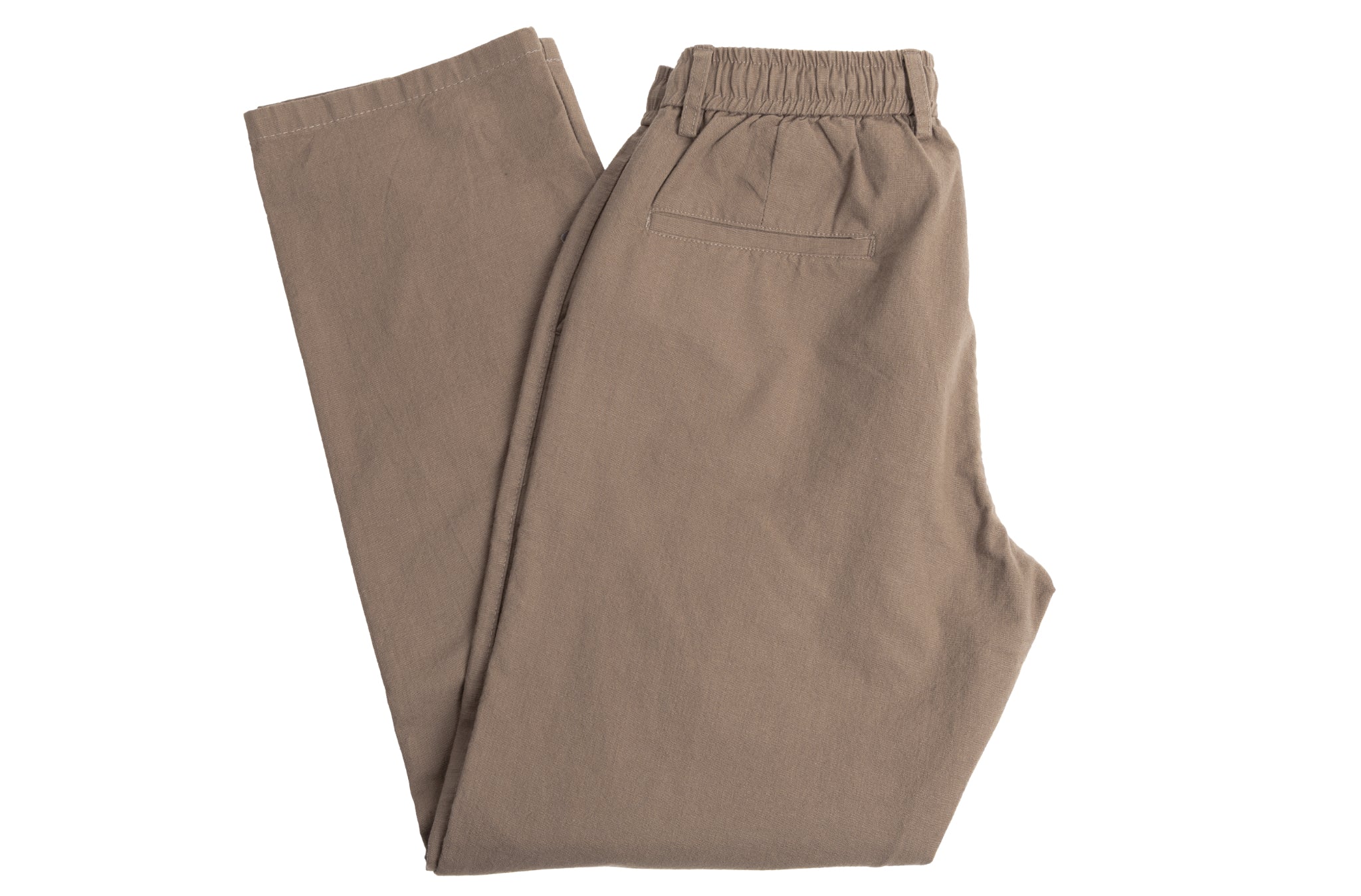 SALLT Khaki Cotton Linen Pants - Regular Fit