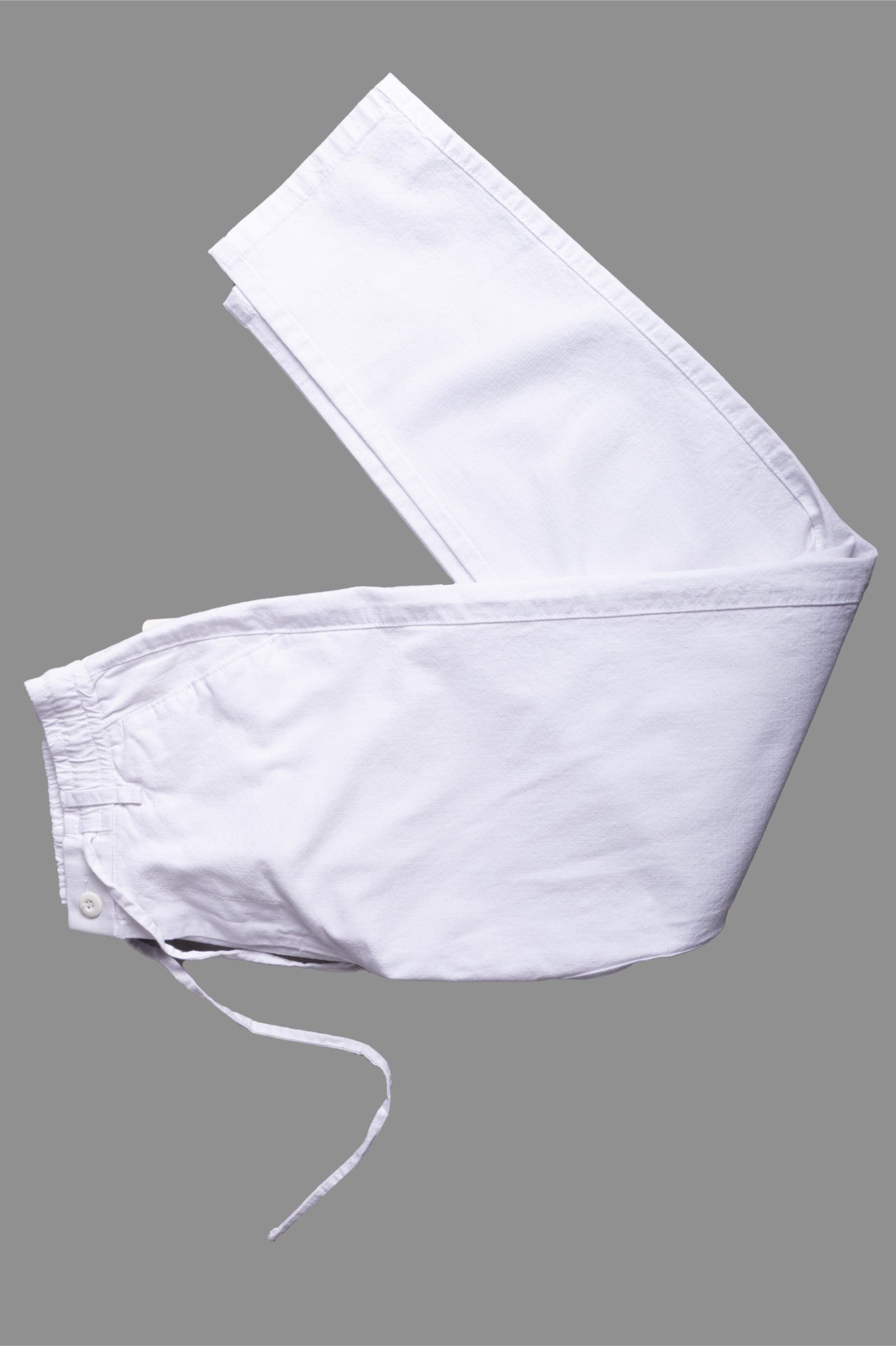 SALLT White Cotton Linen Pants - Regular Fit