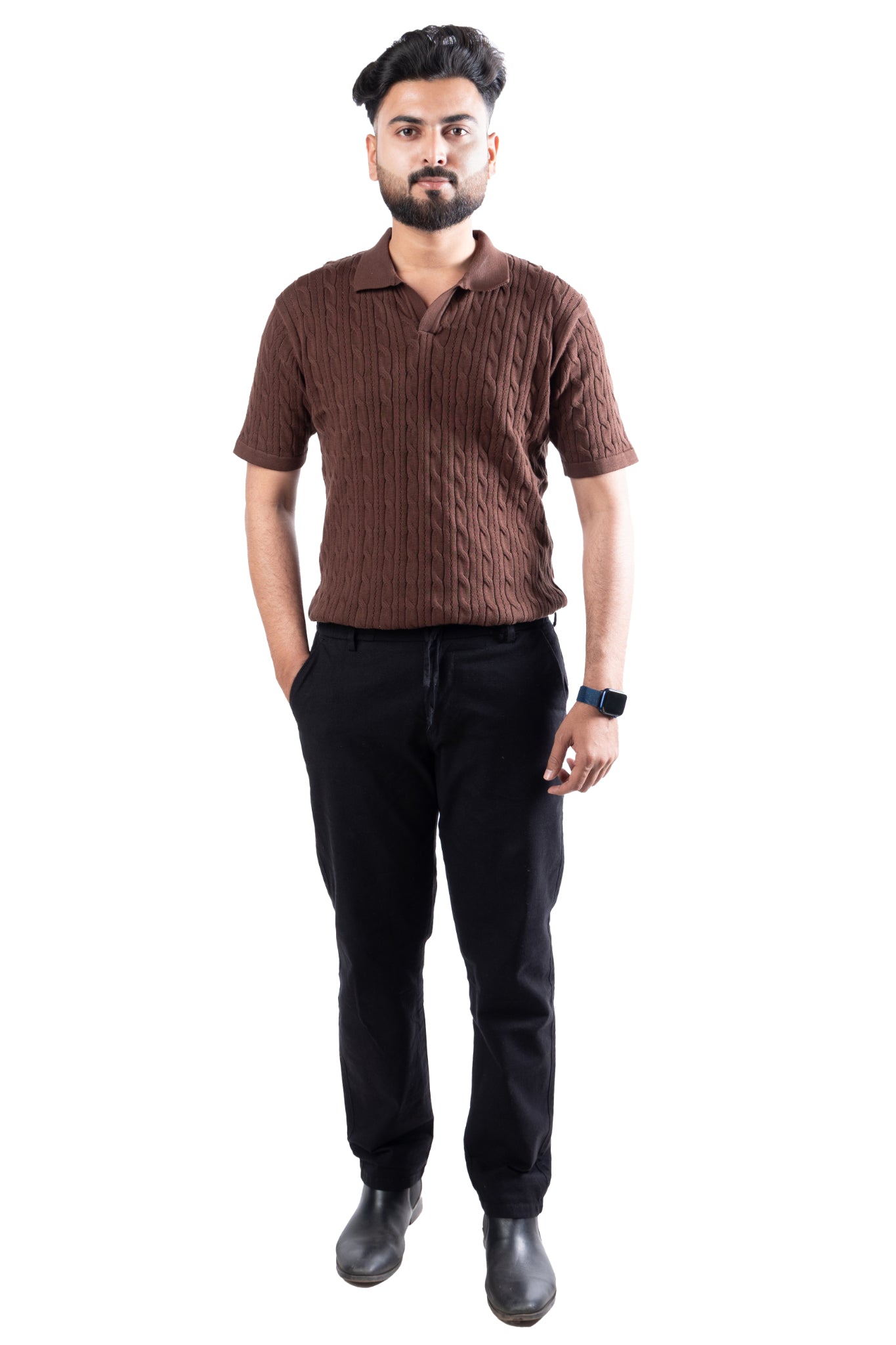 SALLT Black Cotton Linen Pants - Regular Fit