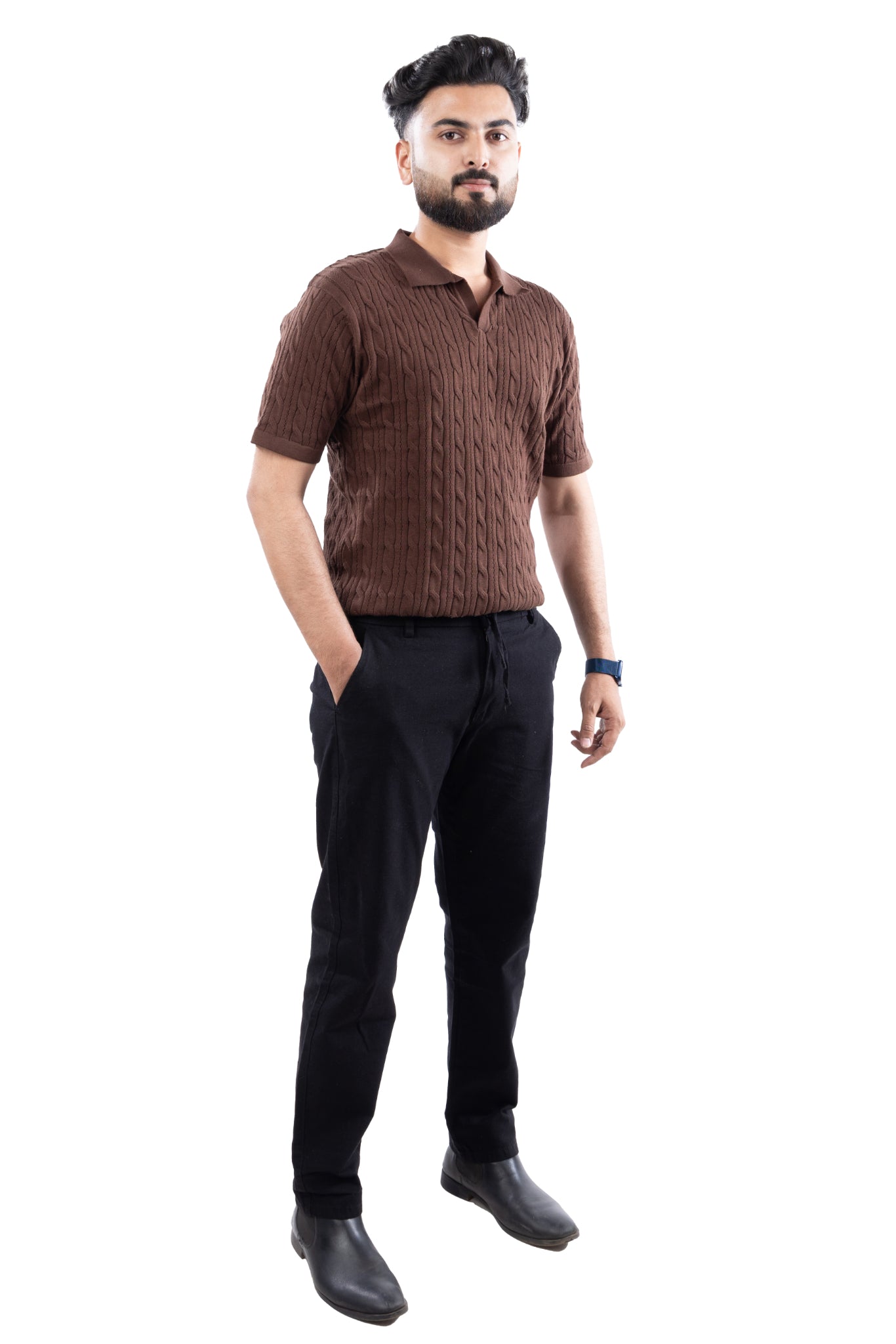 SALLT Black Cotton Linen Pants - Regular Fit