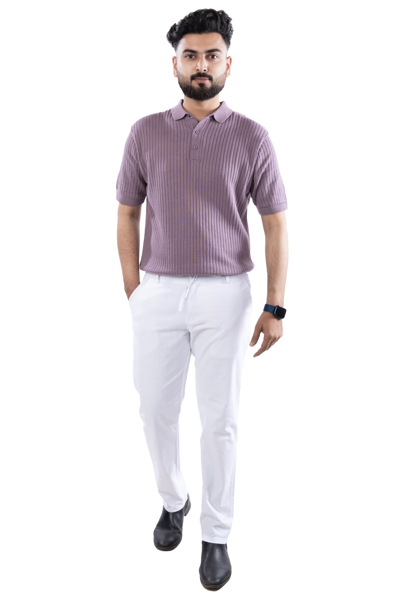SALLT White Cotton Linen Pants - Regular Fit