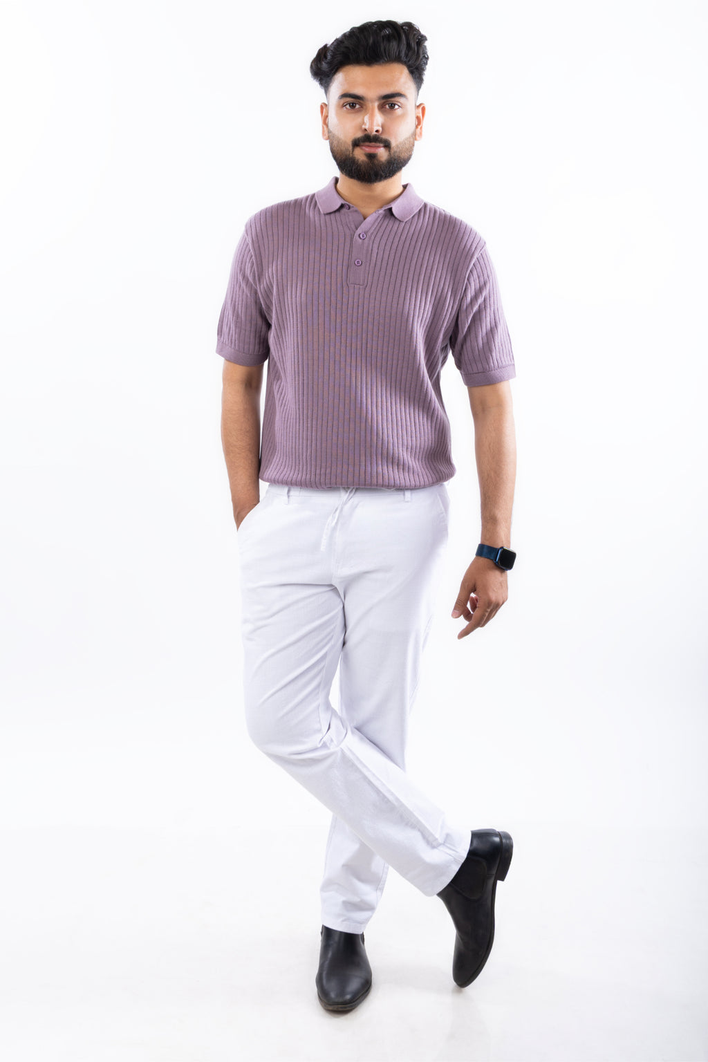 SALLT White Cotton Linen Pants - Regular Fit