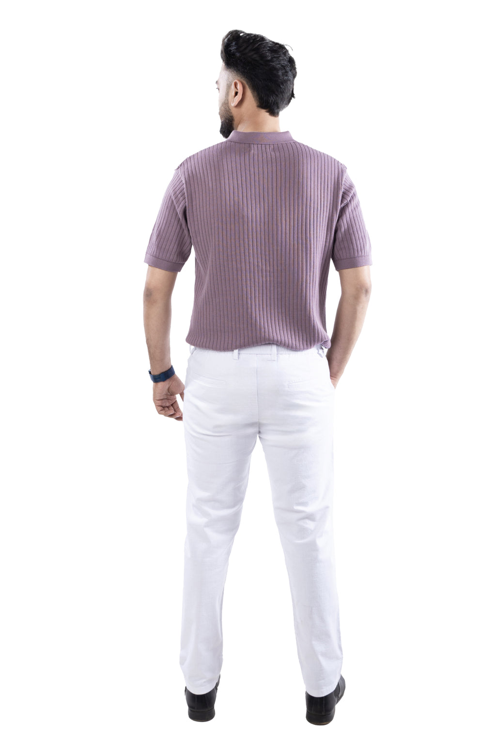 SALLT White Cotton Linen Pants - Regular Fit